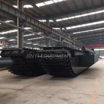 China Machinery Repair Shops Hot Selling 30 Tons Floating Pontoon For Amphibious Excavator for sale