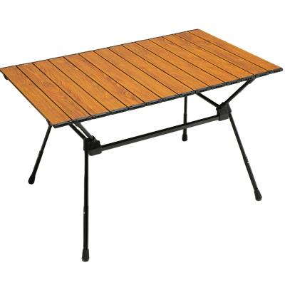 China Modern the new small and portable wood grain aluminum alloy best-selling picnic table for self-propelled travel for sale