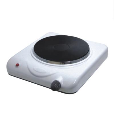 China Outdoor Hot Selling Electric Cooking White Metal To Hot Plates ES-019 Solid Single Burner Electric Stove Rotary Switch Hot Plates 1500W for sale