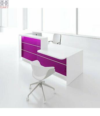 China Beautiful Looking Rectangular Reception Counter In Cube Shape Modern Colored Solid Outdoor Design Office Desk for sale