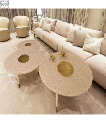 China Contemporary Fashionable Circle Shape Design KRIONS Solid Outdoor Nail Table for sale