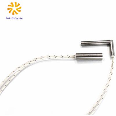 China Machinery Repair Shops Fudi L shape cartridge heater 110V 220V 400W 500W rod heating element with metal braid lead wire for sale