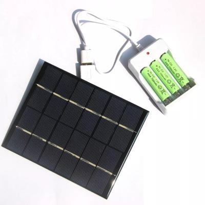 China 2W 6V solar panel with base no. 2W-3AA/3AAA solar charger. 5/7 from 2 AAA/AA batteries for sale