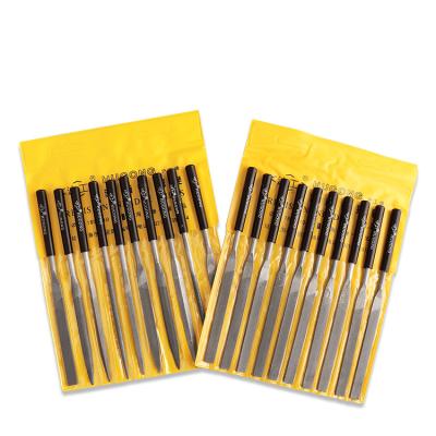 China Plastic File Set Flat Around Small File Woodworking File Grinding Tool Size 4*160 4*160 for sale