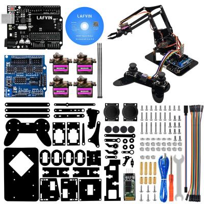 China LAFVIN 4DOF Toys Robot Mechanical Arm Plastic Acrylic Claw Kit For R3 DIY Robot With CD Course for sale