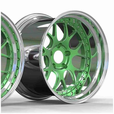 China Aluminum Alloy Barrel Polished Monoblock Deep Plate Customized 2 Piece Forged Wheels With Deep for sale