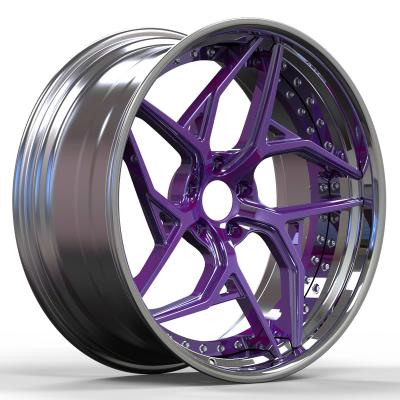 China Aluminum Alloy Barrel Polished 2 Piece Forged Transparent Aluminum Alloy Deep Wheels for sale