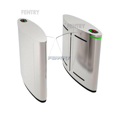 China Wholesales 304 Stainless Steel Waterproof Access Control Scanner Flap Barrier Turnstile Automatic Security Gate For ID QR Code Fingerprint for sale