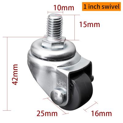 중국 회색 1 인치 회전 캐스터 바퀴 가닥 30KG 25mm 캐스터 바퀴 201S-72 판매용