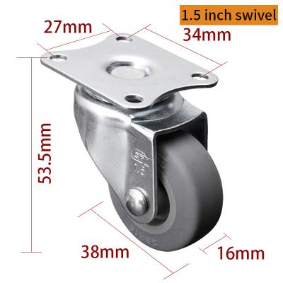 Chine EDL Mini Duty 1,5 pouces 30 kg Plaque TPE Caster par rigide, pivotant et type de rupture 2015P-52 à vendre