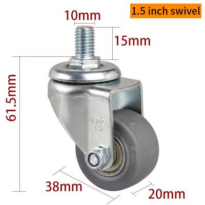 Chine 2615S-56 Mini roues de roue à rouleaux de chaise à filetage de 1,5 pouce 38 mm 35 kg à vendre