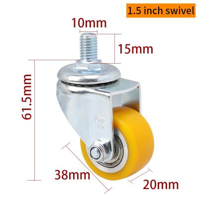 China Aluminum Mini Caster Wheels , Small Metal Caster Wheels 1.5 Inch for sale
