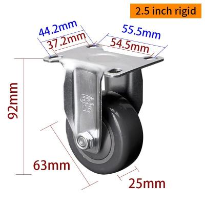 Cina ISO9001 Casters leggeri 63mm 2,5 pollici ruota di caster rivestimento rigido di zinco in vendita