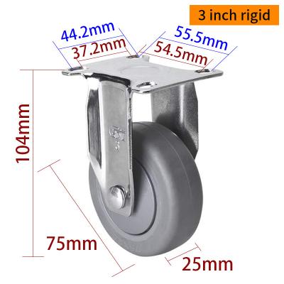 China PP Core Light Duty Casters Chrome Coating 3 Inch Castor Wheels for sale