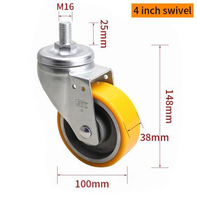 China EDL Medium Duty Aluminum Caster 4inch 300kg Threaded por Rodão e Freio tipo 664S-86A à venda