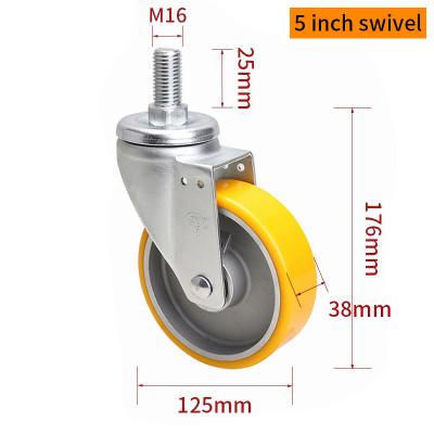 China EDL Medium Duty Aluminum Caster 5inch 300kg Threaded por Rodão e Freio tipo 665S-86A à venda