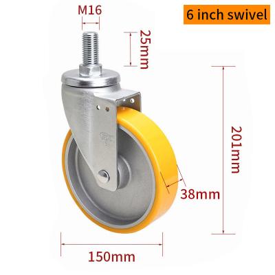 China EDL Medium Duty Aluminium Caster 6inch 300kg Threaded por Rodão e Freio tipo 666S-86A à venda