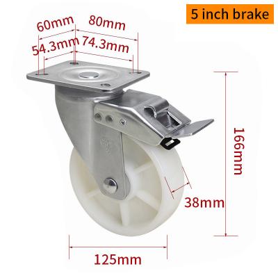 China EDL Medium Duty 5inch Caster TPA Plate por rígido, giratório e freio Tipo 250kg 665P-26 à venda