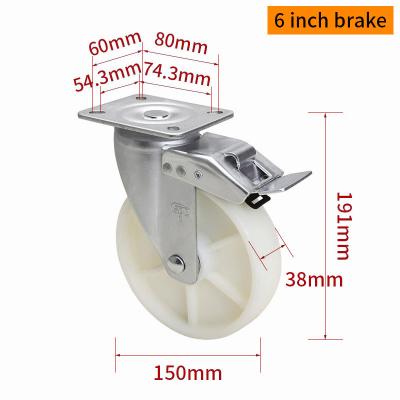 China EDL Medium Duty 6inch Caster TPA Plate por rígido, giratório e freio Tipo 250kg 666P-26 à venda