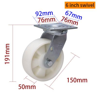 중국 6인치 중형 회전 바퀴 420kg 판 TPU 150mm 바퀴 판매용