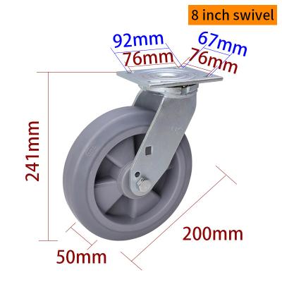 Cina Casci grigi pesanti 8 pollici ruote di ricino industriali 200mm 738-56 in vendita