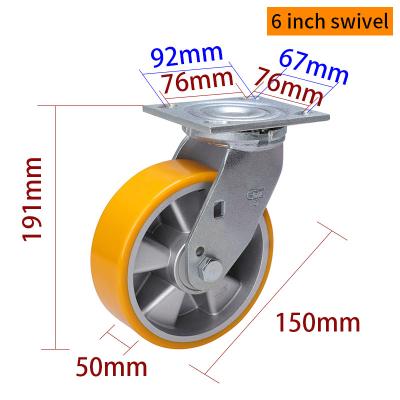 중국 헤비 듀티 캔스터 150mm 6 인치 회전 캔스터 브레이크 736-86A 판매용