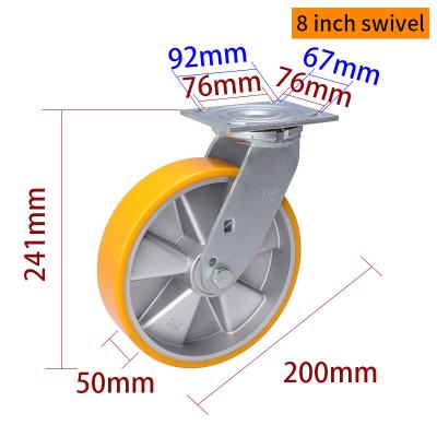 중국 중량 캐스터 200mm 8 인치 회전 캐스터 브레이크 738-86A 판매용