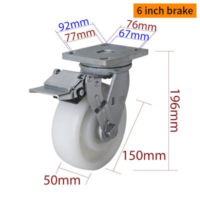 중국 150mm 카스터 바퀴, 7인치 회전 바퀴 브레이크 786-26 판매용