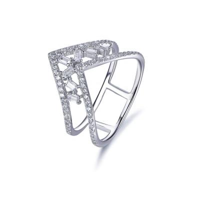 China 2020 New Personality FASHION Unique Arrows Shape Rings Wedding Engagement Ring For Women Silver for sale