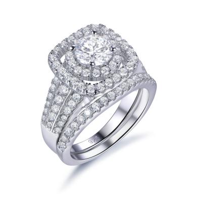 China Non-fading 925 Sterling Silver Rhodium-Plated Rings Trendy RINGS CZ Engagement Rings for sale