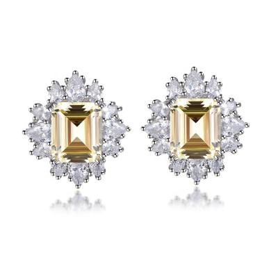 China Trendy Trendy Elegant Stone Large Women's Square Stud Earrings Eye-Catching Stud Earrings for sale