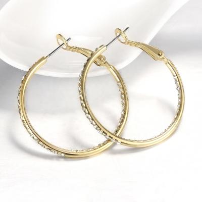 China Simple And Popular Lead Free Nickel Free Hoop Earrings With 14K Gold Plated 925 Sterling Silver Hoop Earrings for sale