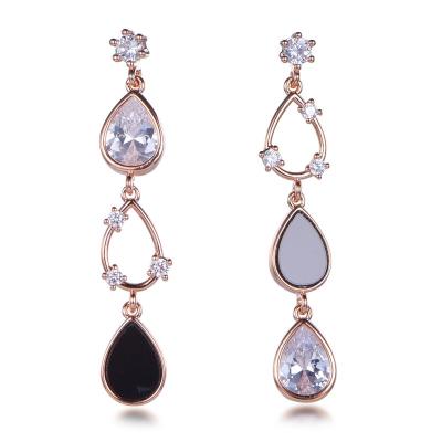 China Sterling Silver Aretes de diamantes pera Trendy lead free nickle free fashion unbalanced dangle drop earrings silver for sale