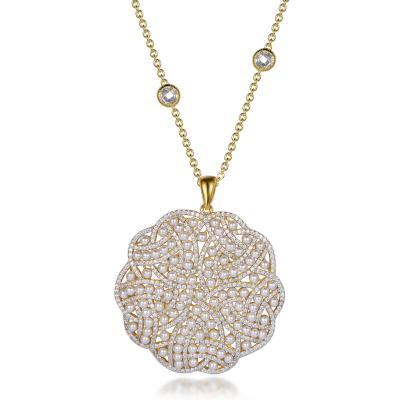 China High Quality Necklace Dropshipping CLASSIC Pendant Jewelry Dedicate Flower Bling Bling Pendant Necklace for sale