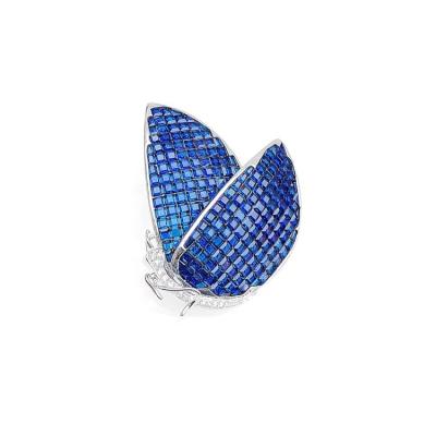 China New Insect Silver Luxury Noble Butterfly Shape Invisible Setting Brooch for sale