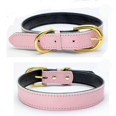 China PU Leather Dog Collars Pet Collars Vegan Genuine Leather Colored Luxury DETACHED Leather Dog Collar for sale