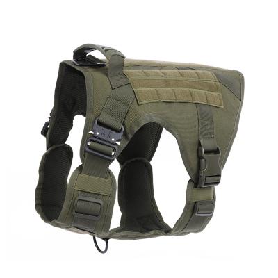 China Customized Outdoor Training Breathable Adjustable Tactical Metal Buckle Dog Vest Harness Handle Dog Vest With Big Handles for sale