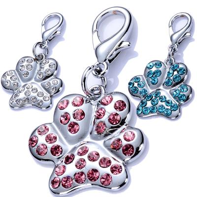 China Sewing Designer Bling Rhinestone Heart Padded Pet Cat Dog Necklace Collar Charm Pendant Jewelry for sale