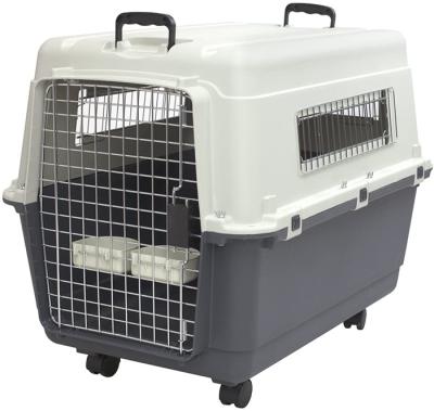 China Breathable Portable Large Plastic Indoor Outdoor Wholesale Dog Cage Function Box Transport Aviation Pet Plastic Settlements for sale