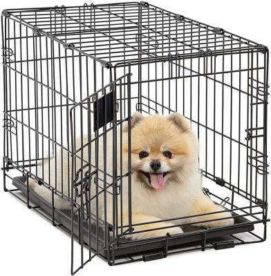 China Medium Large Pet Breathable Heavy Folding Outdoor Steel Cage XXL Small And Large Metal Stainles Dog Flooring Crates Crates for sale