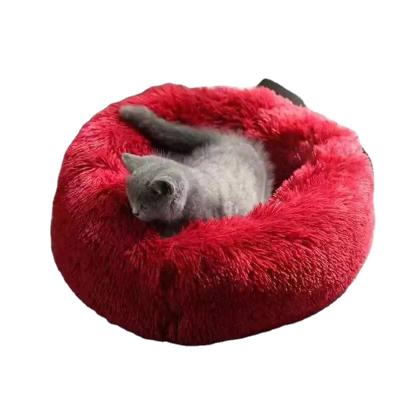 China Sustainable Luxurious Orthopedic Waterproof Round With Zippers High Quality Soft Warm Washable Calming Donut Dog Bed for sale