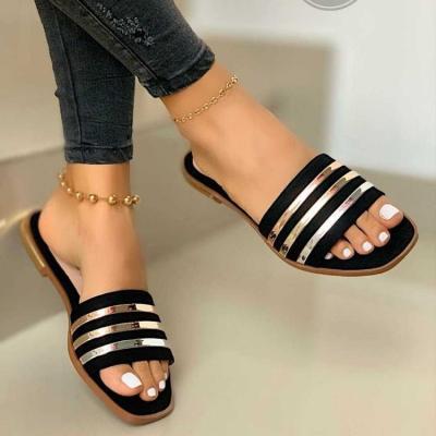 China GIRL HJ3001 fashion trend high quality OCCUPIED slippers female slides women sandals summer beach flat slippers for ladies for sale