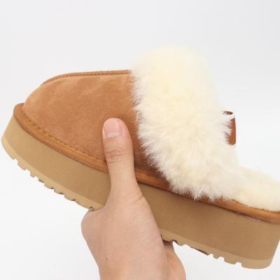 China HCN FN32591 Stunning Fashion Trend Women Slippers Natural Winter Fashion Trend Lady Home Shoes Wool Sheepskin Fur Lady Home Shoes Indoor Outdoor Slipper for sale