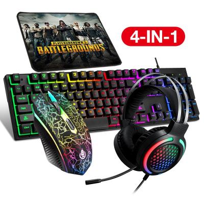 China Fashionable 4 in1 Gaming Mechanical Keyboard Wireless Musical Mouse Gaming Keyboard Combos Mechanical Keyboards for sale