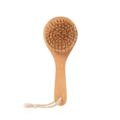 China All Natural Custom Horse Mane Long Handle Bath Bamboo Body Brush for sale