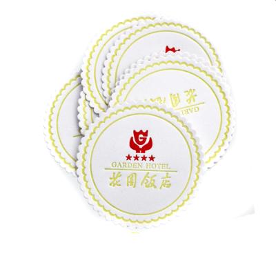 China Hotel Amenities Natural Disposable Paper Drink Coasters Cheap Tissue Paper Coster for sale