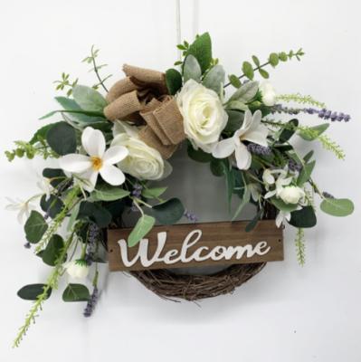 China Durable Wooden Door Garland Door Garland Popular American Spring And Summer Wreath Home Door Wreath for sale