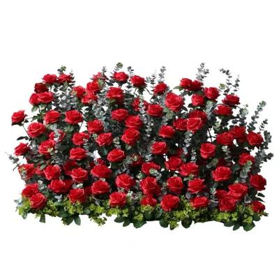 China Real Touch Feeling Real Touch Feeling Cheap New Arrival Wedding Red Rose Background Silk Flowers Artificial Flower Decoration for sale