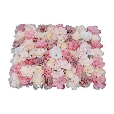 China Real Touch Feeling Rose Artificial Flower Wall Photography Wedding Decoration Simulation Fake Flower Background Wall for sale