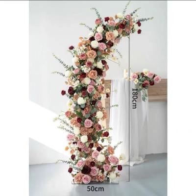 China Factory Price Finest Real Touch Feeling Cameo Brown Horn Arch Decoration High Quality Artificial Flowers Supply Directly For Wedding for sale